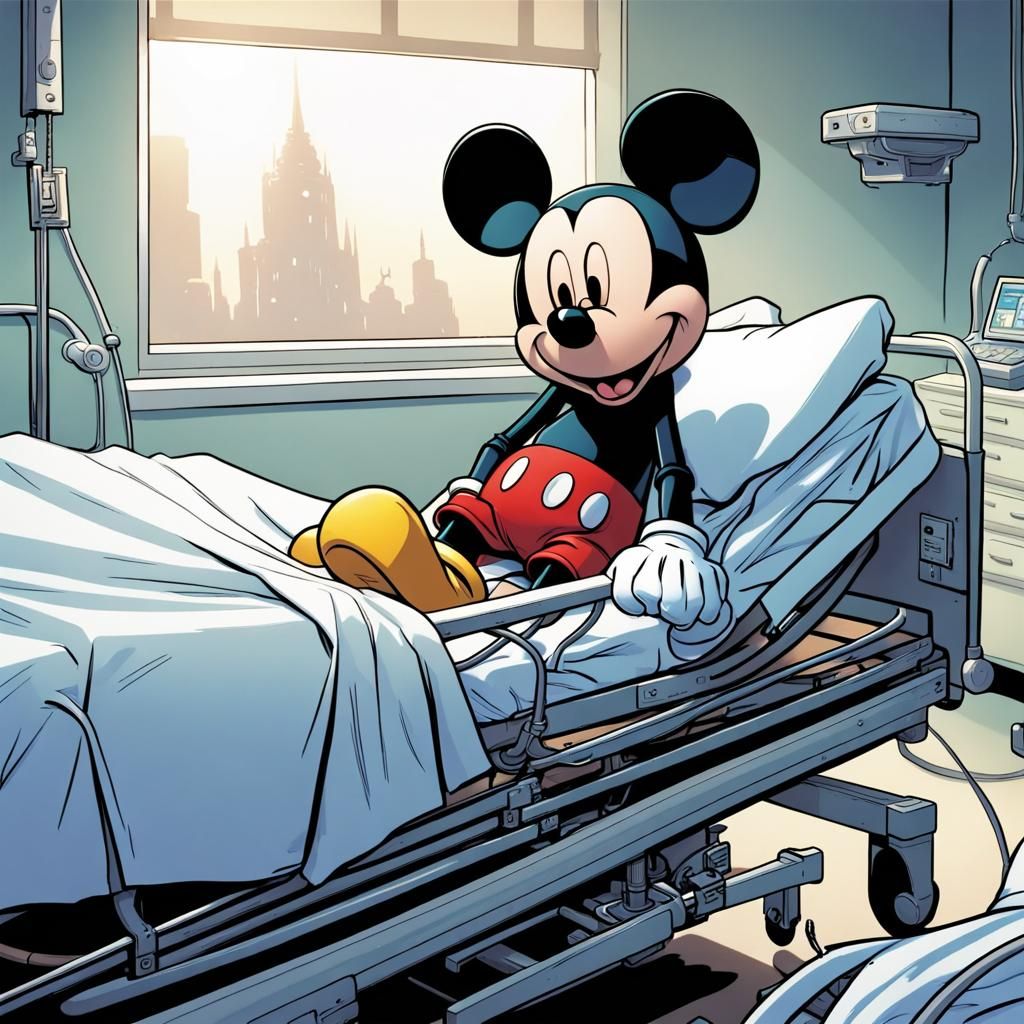 Mickey Mouse in Hospital: Comic Book Art