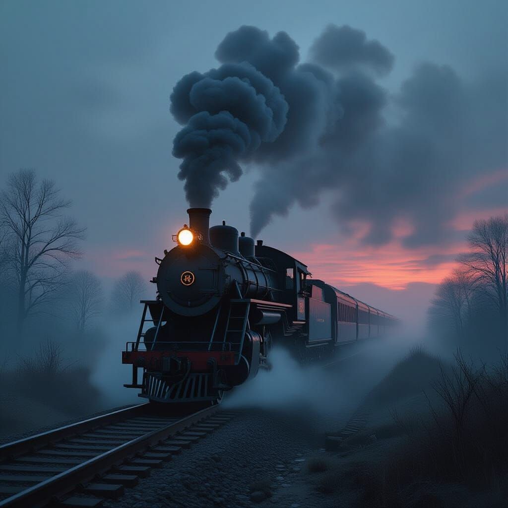 Spectral Train Emerges from Misty Vortex in Gothic Style
