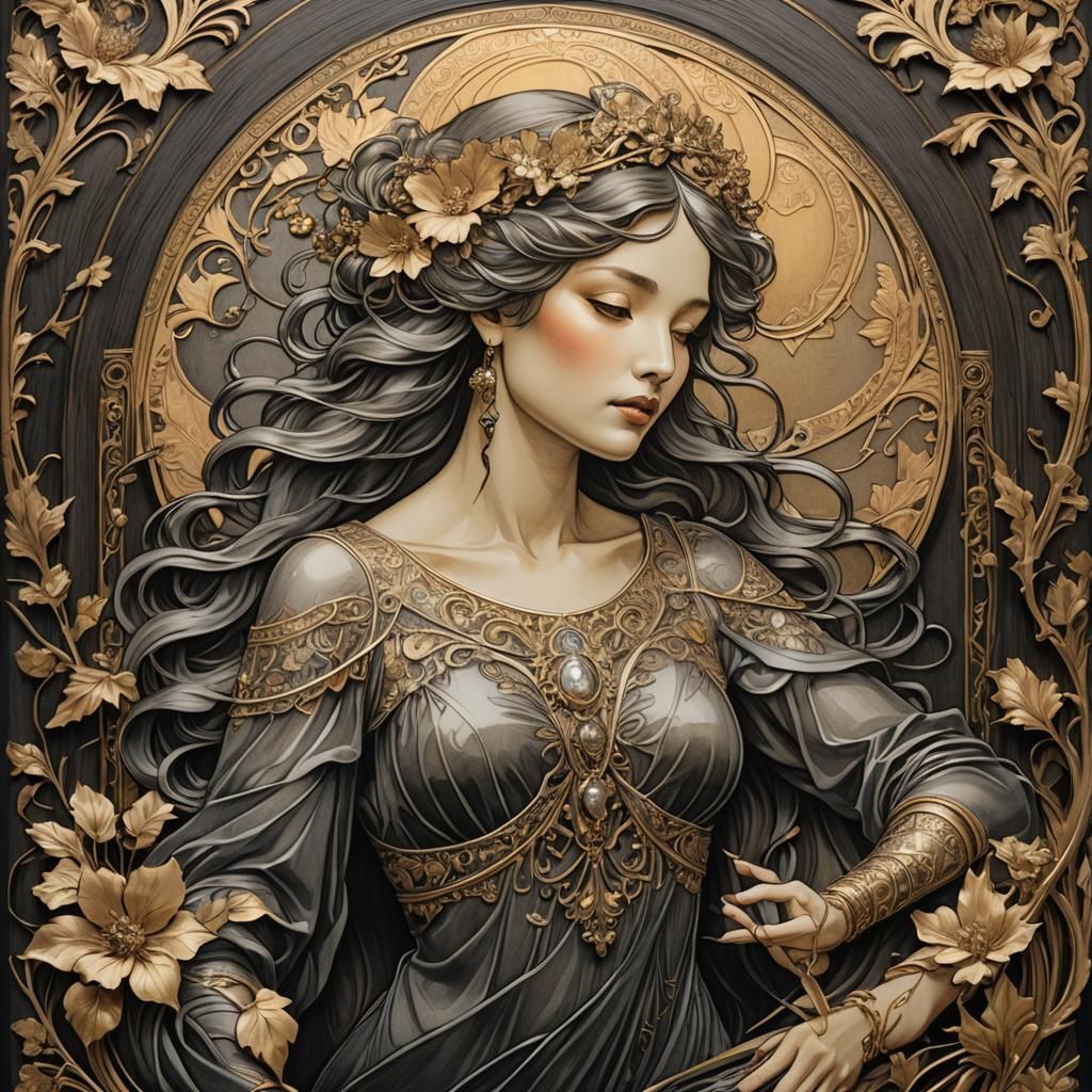 Luxurious Jewelry Box in Art Nouveau Style