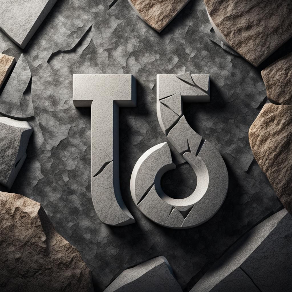 Granite TikTok Logo: Realistic CGI Diorama