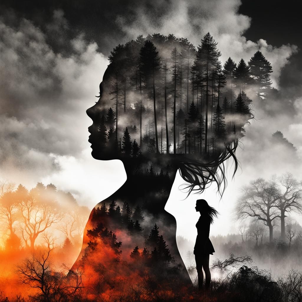 Double Exposure: Girl, Apocalypse, and Nature
