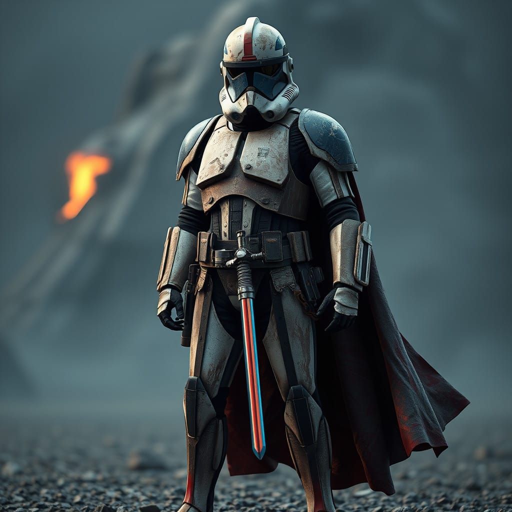 Battle-Hardened 501st Clone Trooper in Multi-Tonal Armor
