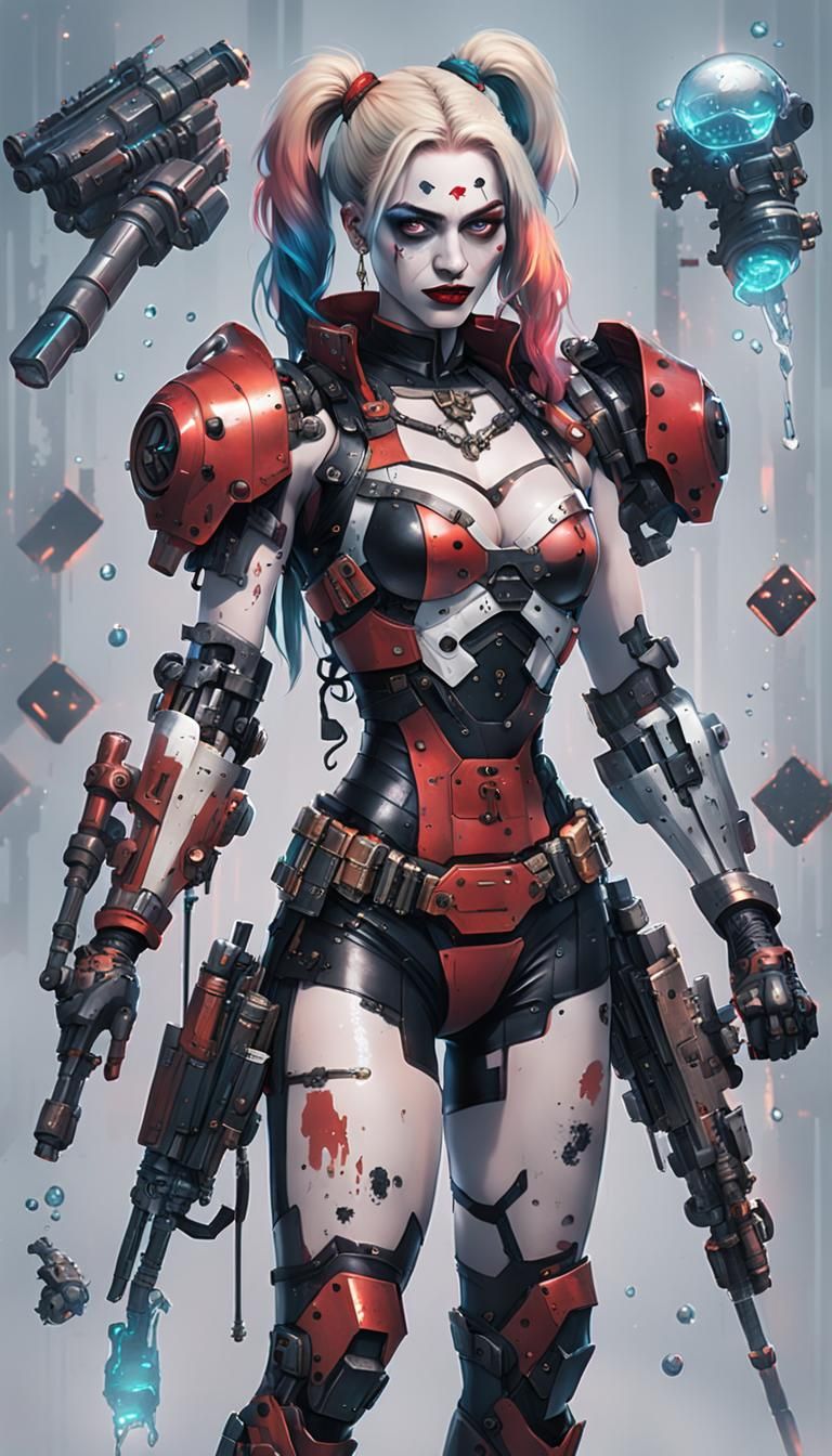 Cyberpunk Harley Quinn with Mecha Arm