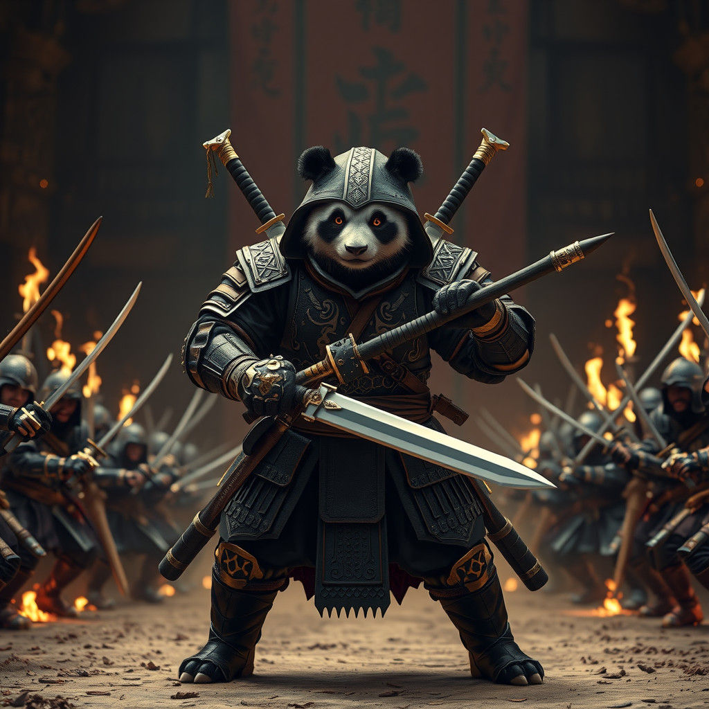 Ninja Panda in Madara Armor, Medieval Arena