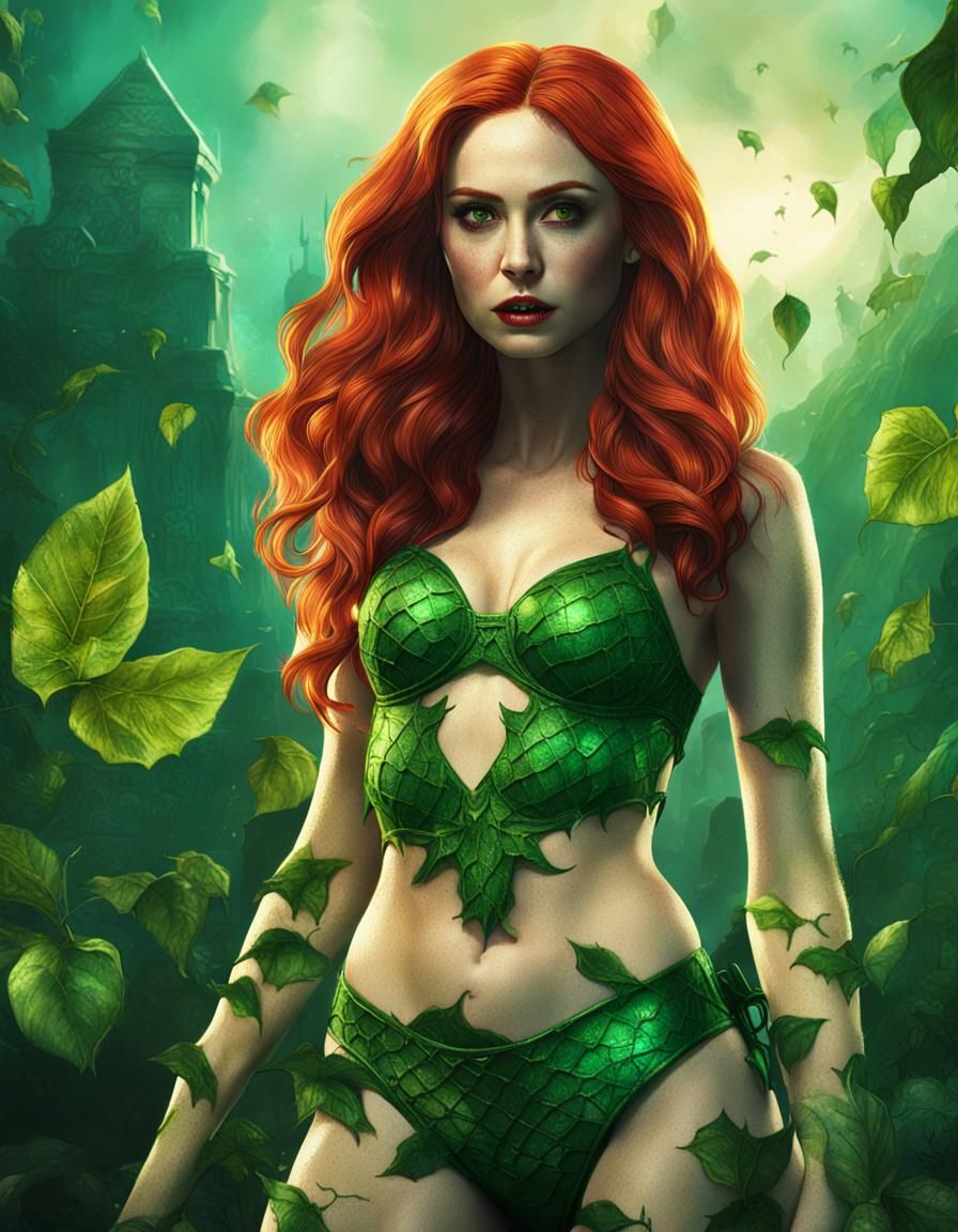 Karen Gillan as Poison Ivy: Detailed Matte Painting
