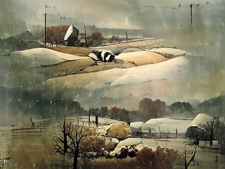 First Snow Scene in Classic Landscape Style
