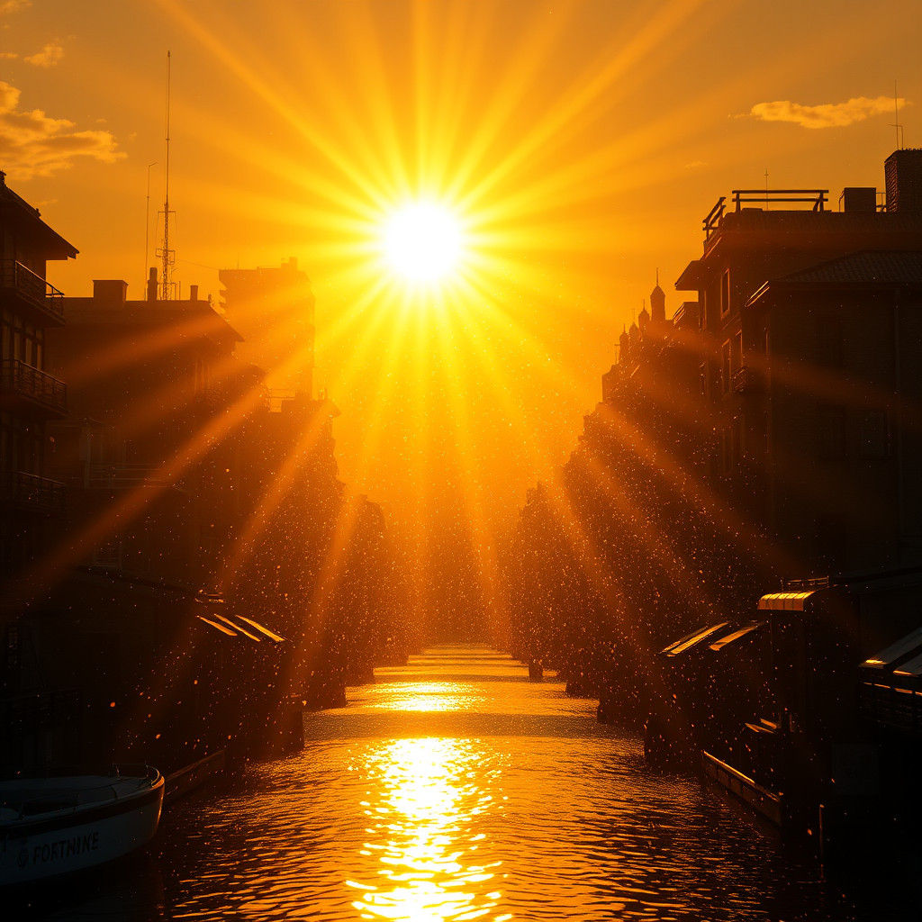 Golden Light Bursts Through Mosaic Art