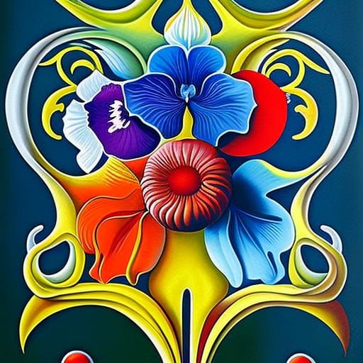 Orchids in Surrealist Expressionist Style