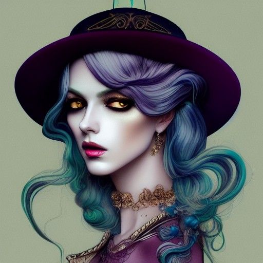 Decadent Androgynous God in Victorian Style