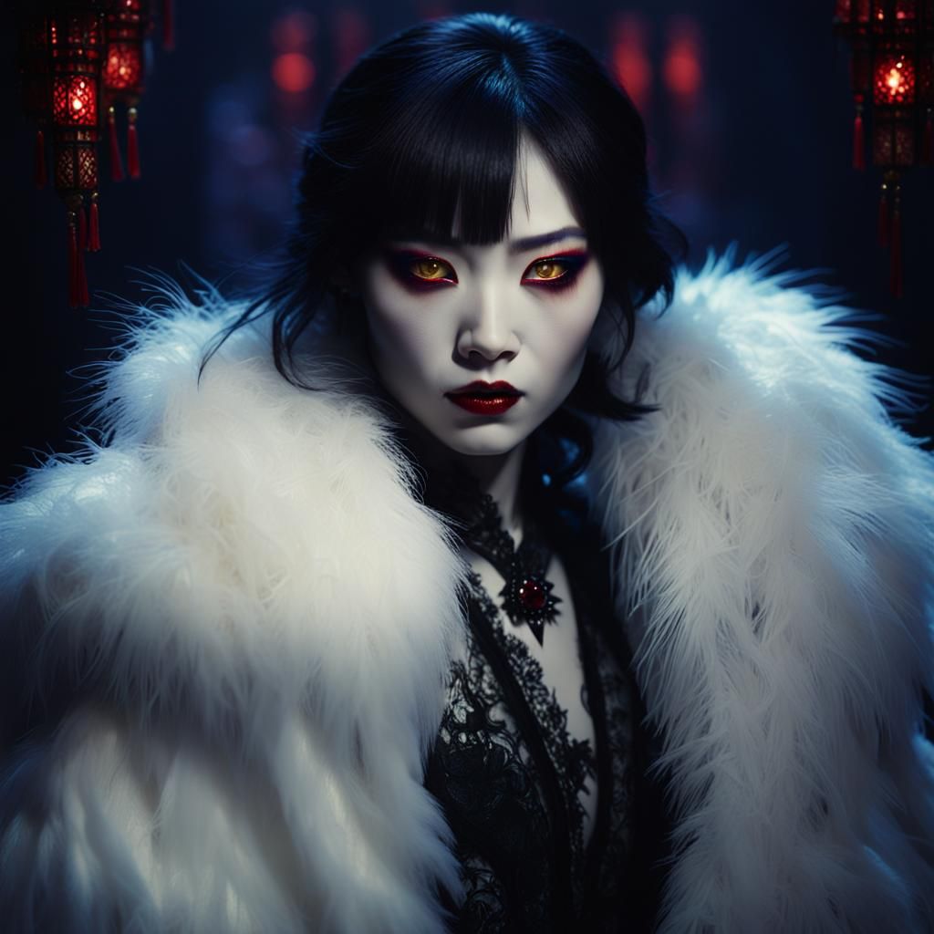 Chinese Vampire Portrait in Dark Fantasy Style