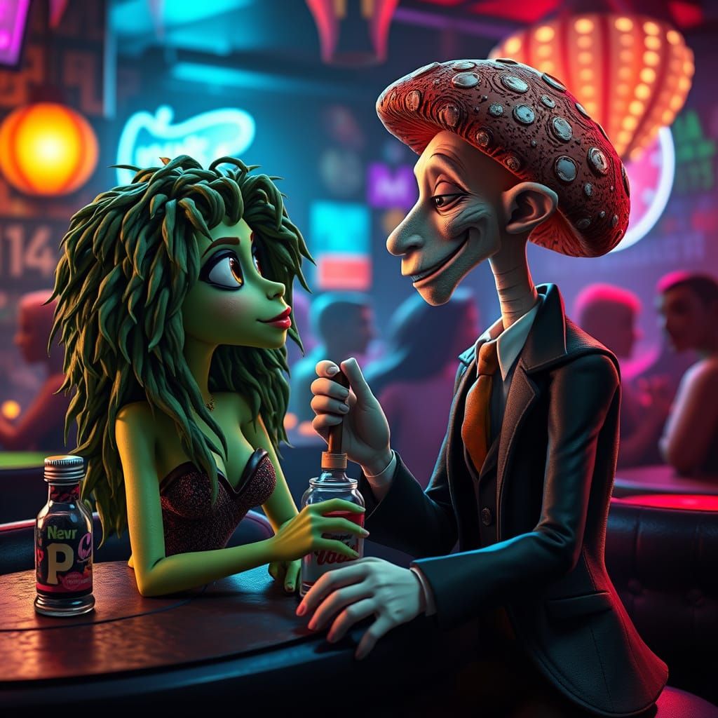 Mushroom Boy Flirts with Hemp Girl in Bizarre Claymation Nig...