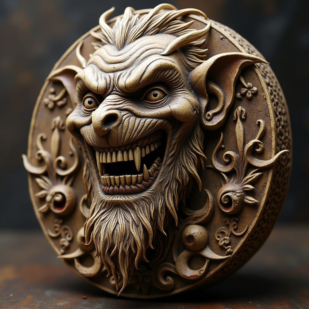 Dark Forest Woodcarving in Grim Dark Style