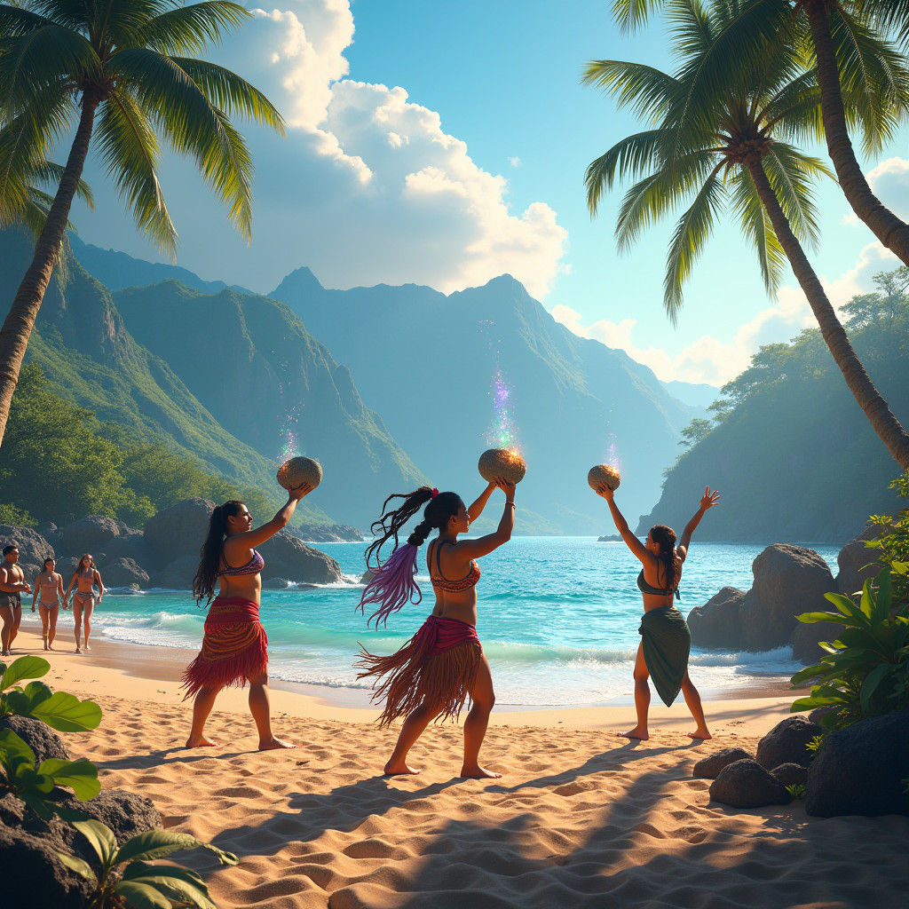 Mythical Pōhaku Hoʻoikaika Rock Throw on Hawaiian Beach