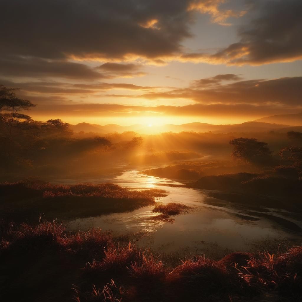 River Sunset at Dusk