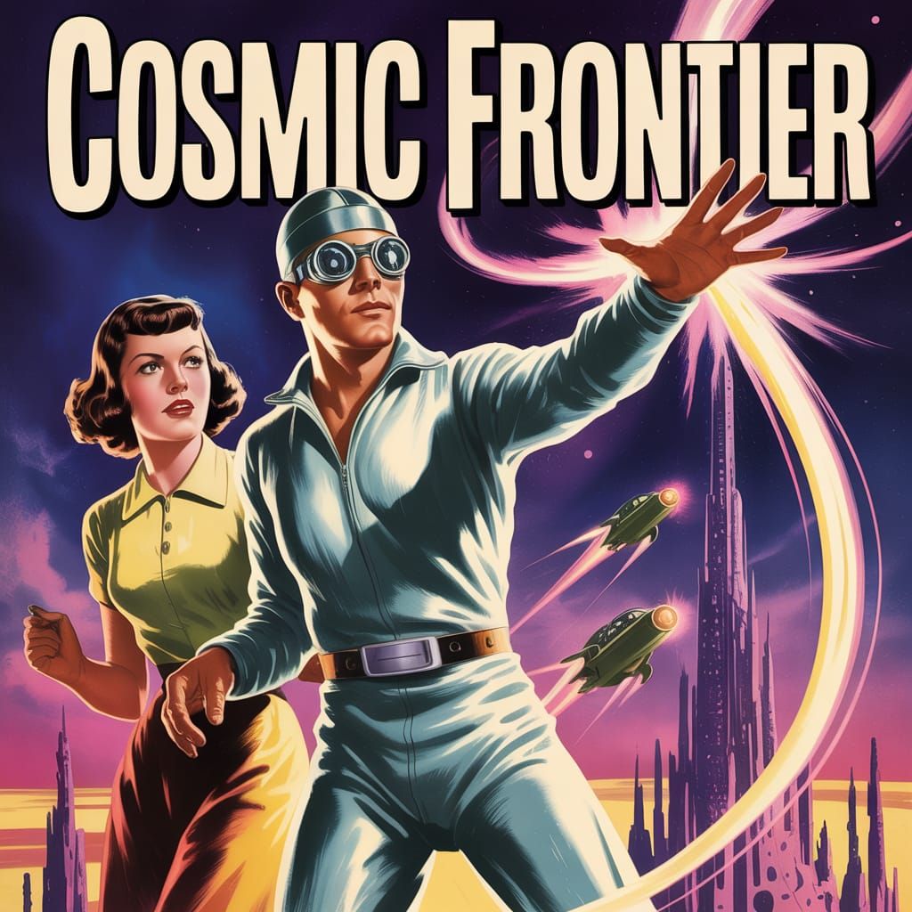 Pulp Magazine Cover: Hero in Alien City