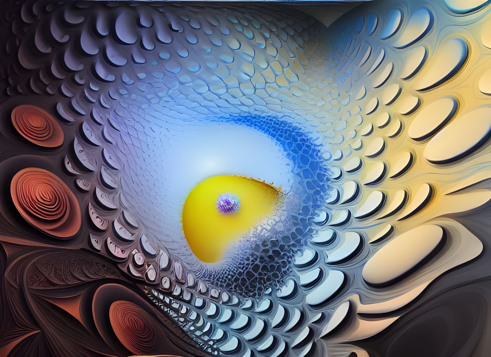 Abstract Geometric Fractal Painting with Soft Lighting