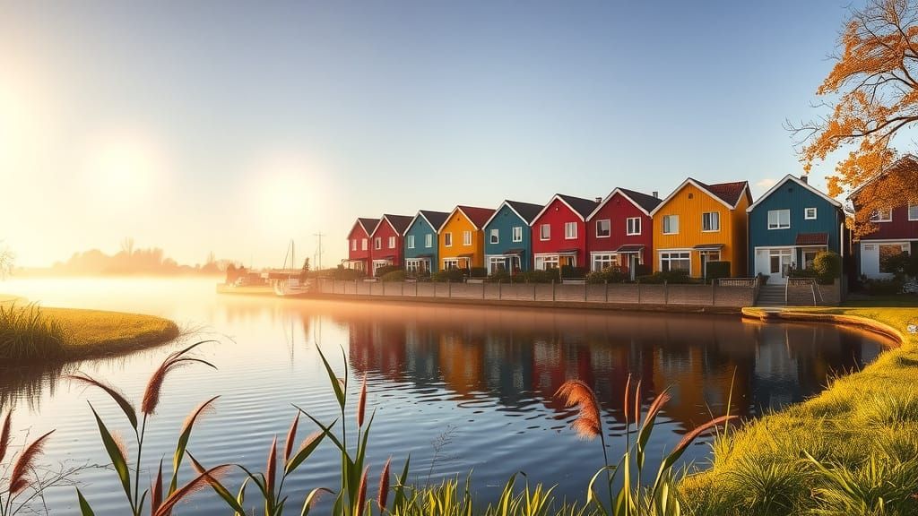 Rainbow Houses in Houten, Netherlands