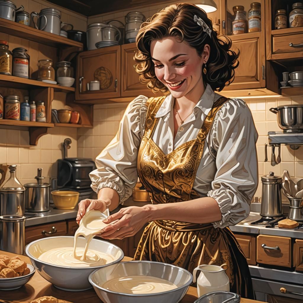 Woman Pours Ostrich Milk: Baroque Comic Art