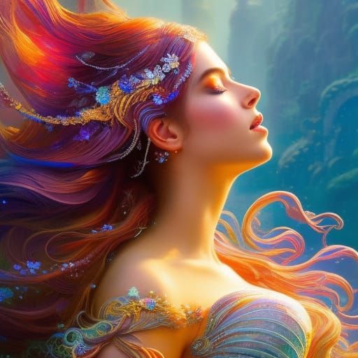 Enchanting Mermaid Portrait in Hyperdetailed Fantasy Style