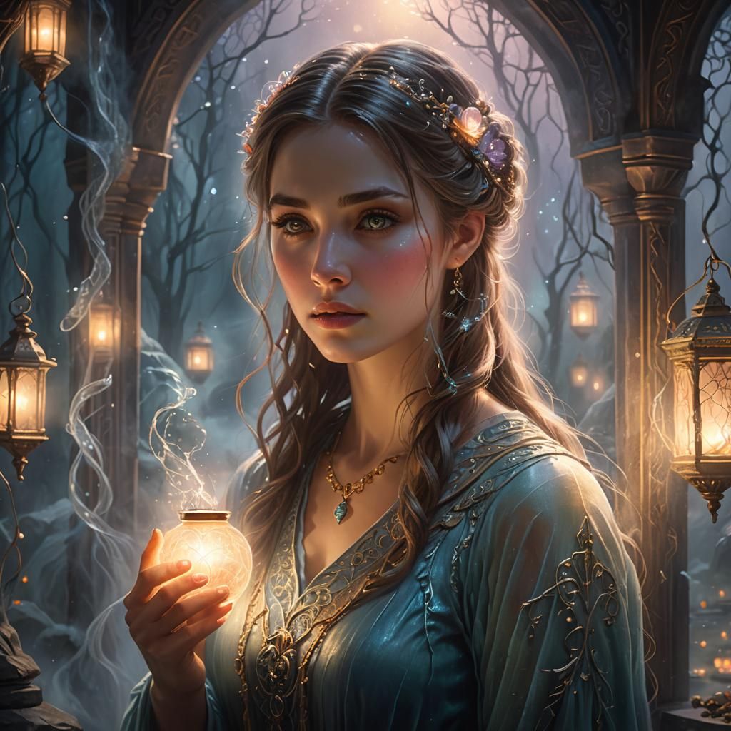 Ethereal Fantasy Portrait in Oil Painting Style