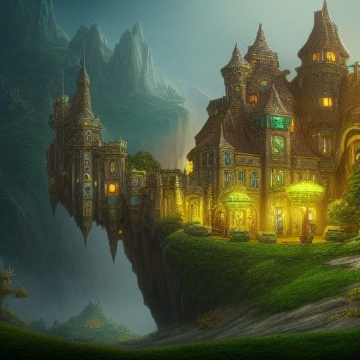 Fantastical Emerald Castle Concept Art