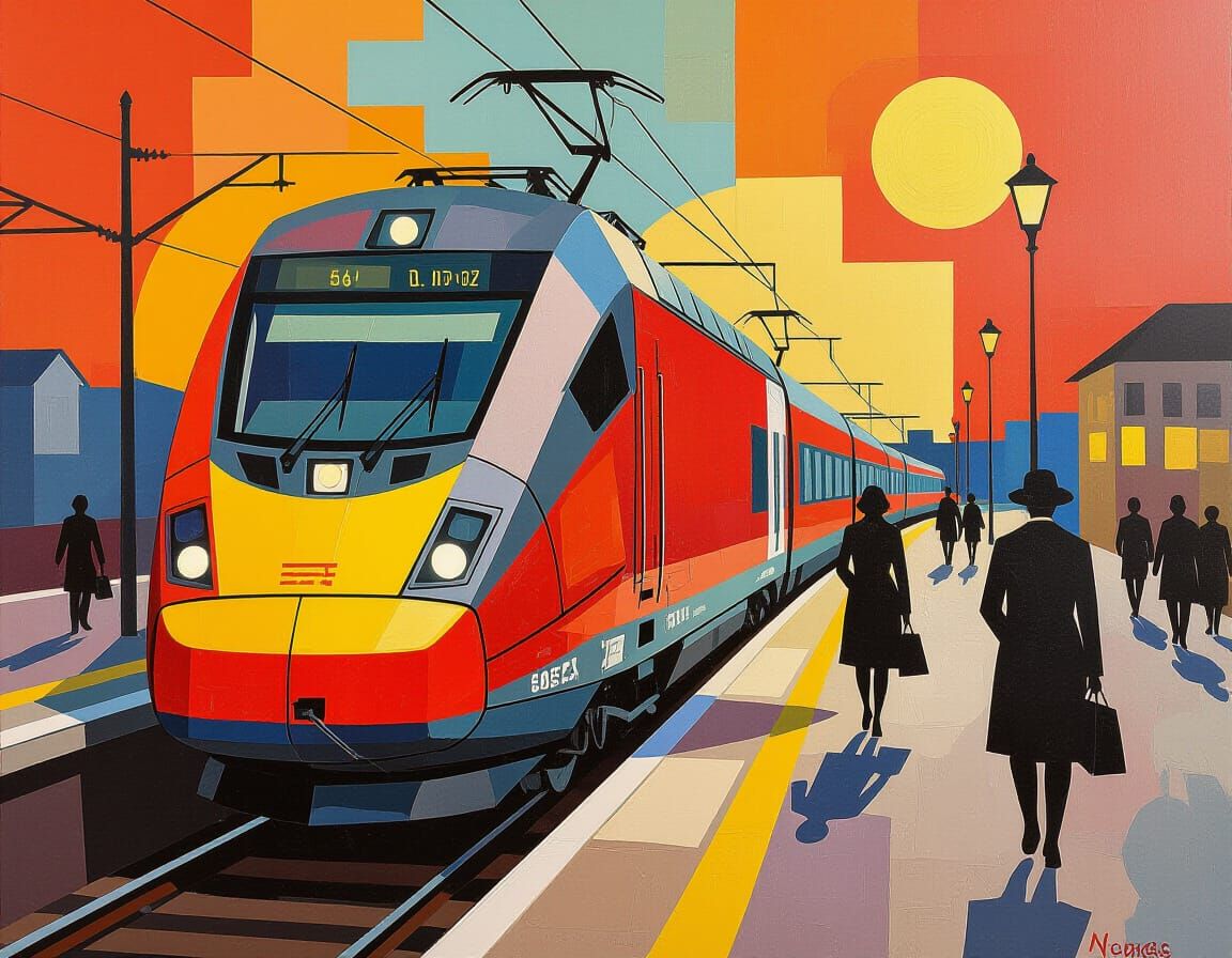 Train Traveler in Super Hyperrealistic Style