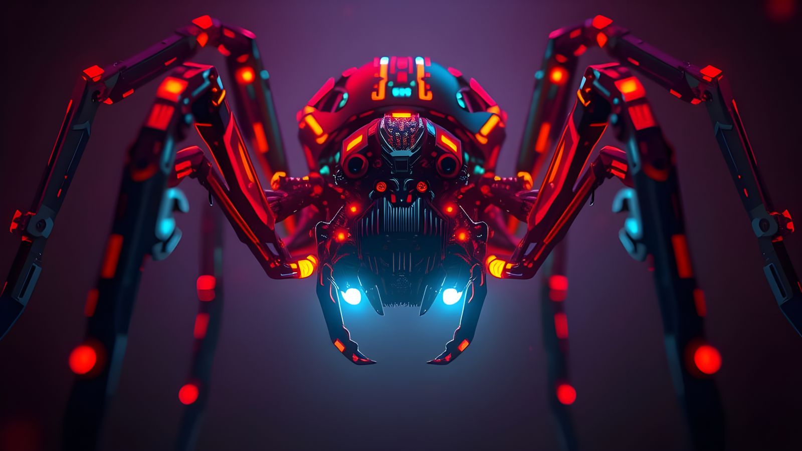 Intricately Detailed Anime Cyberpunk Spider Portrait in 3D
