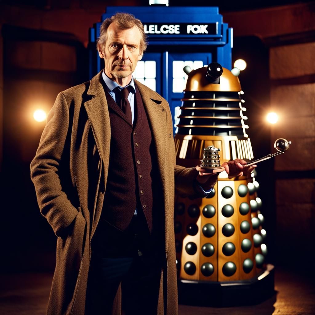 Doctor Who with Hourglass and Dalek, Professional Photograph...
