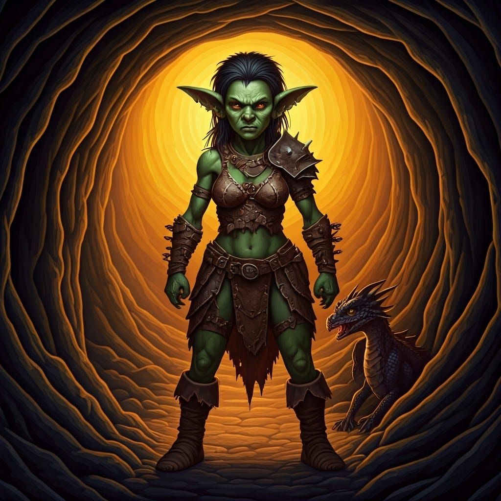 Goblin and Dragon in Hyperrealistic Style