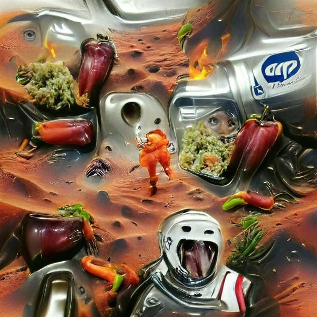 Astronaut Stranded on a Spicy Alien Planet