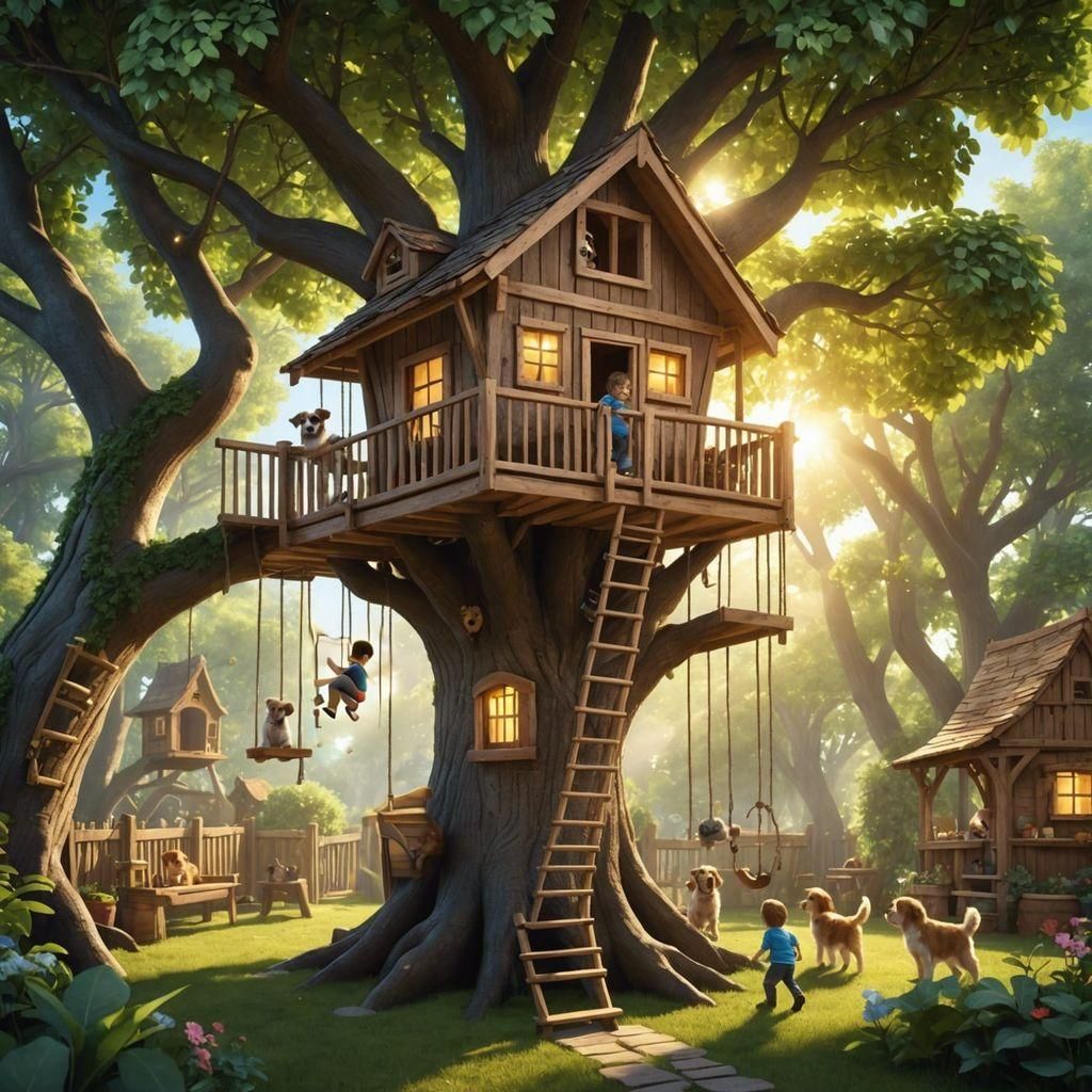 Playing in the backyard