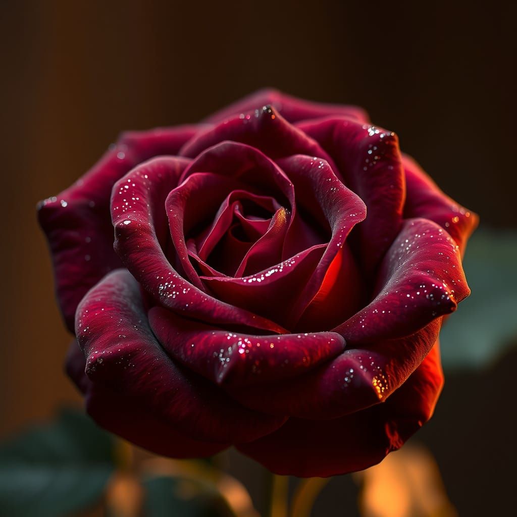 A velvet rose among the thorns