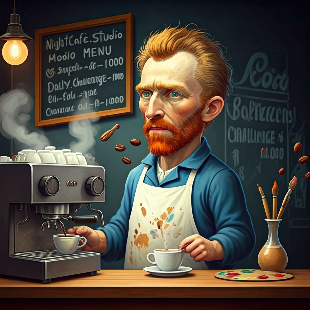 Van Gogh's Bewilderment at the Night Café