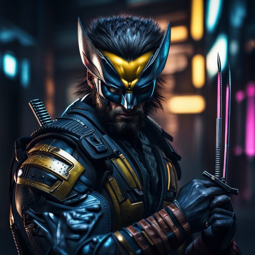 Wolverine as Cyberpunk Ninja Samurai