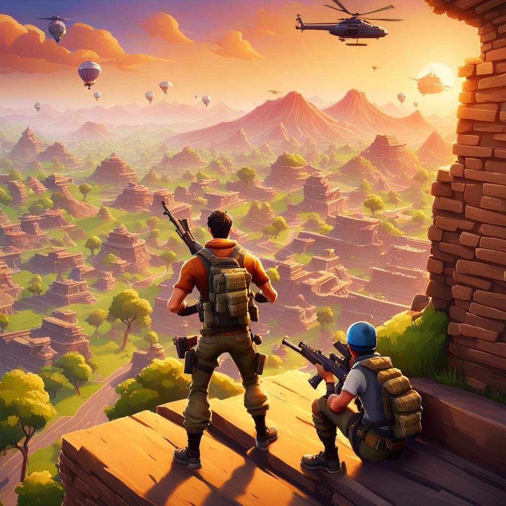 Fortnite Father and Son Banner in 3D Style