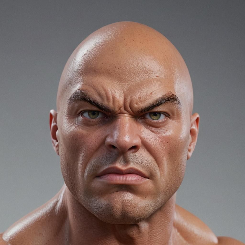 Muscular Egg Character: Hyper-Realistic 3D Concept Art