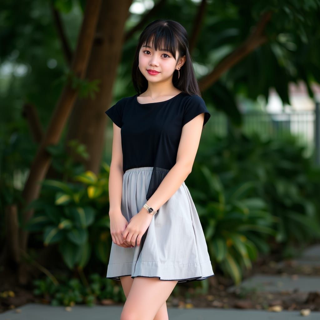 Girl in Short Dress AI Generated Image