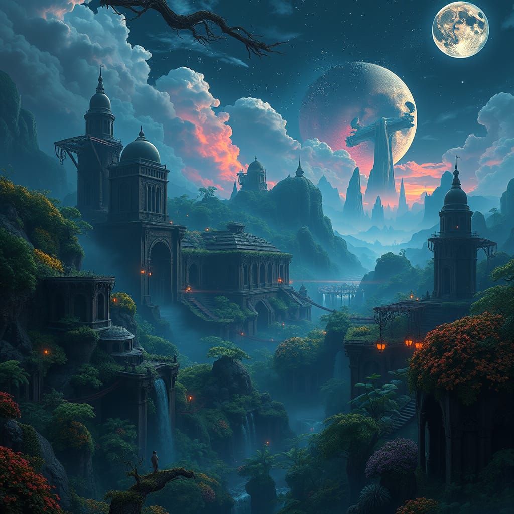 Epic Nintendo-Inspired Realm in Cyberpunk Style