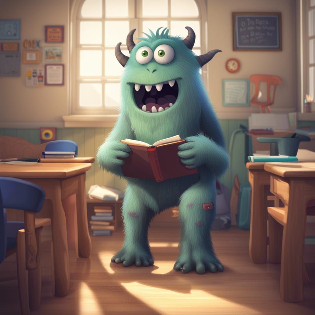 Monster's first day at school
