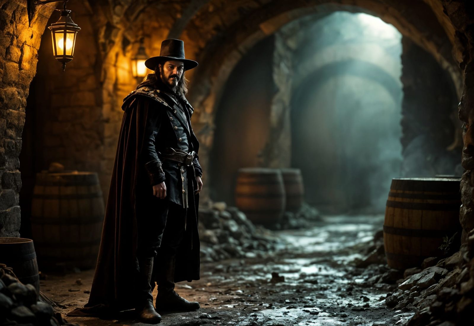 Guy Fawkes in Cellar Conspiracy: Photorealistic Image