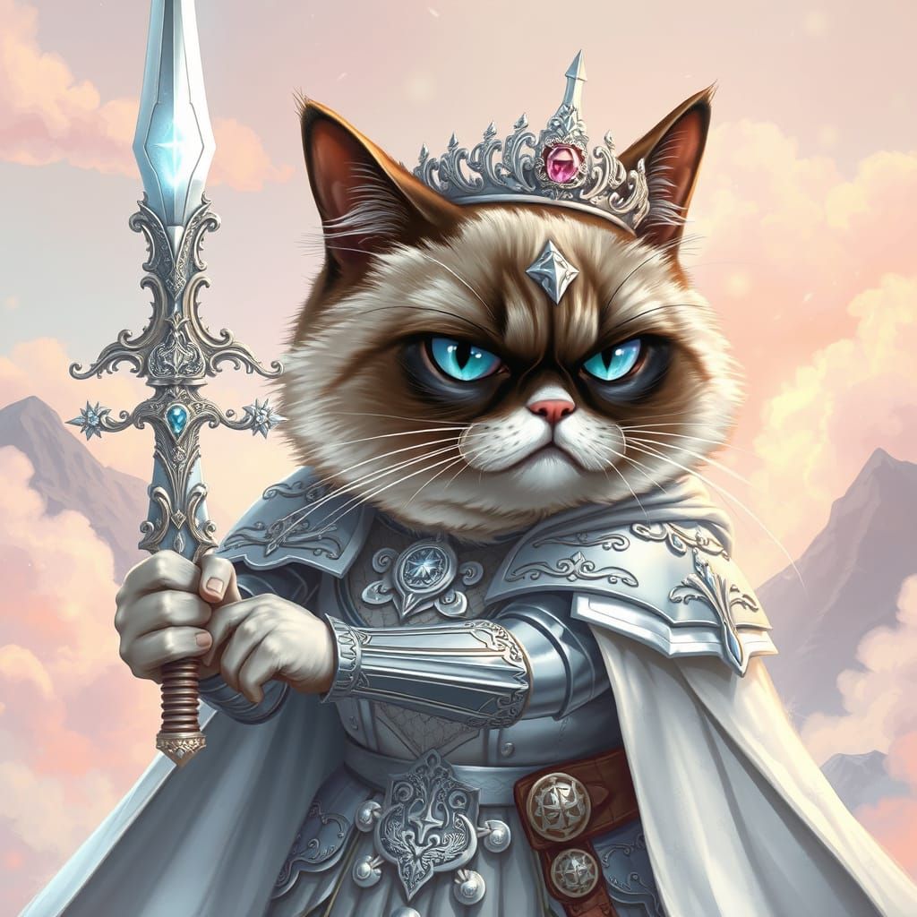 Mystical Warrior Princess Grumpy Cat
