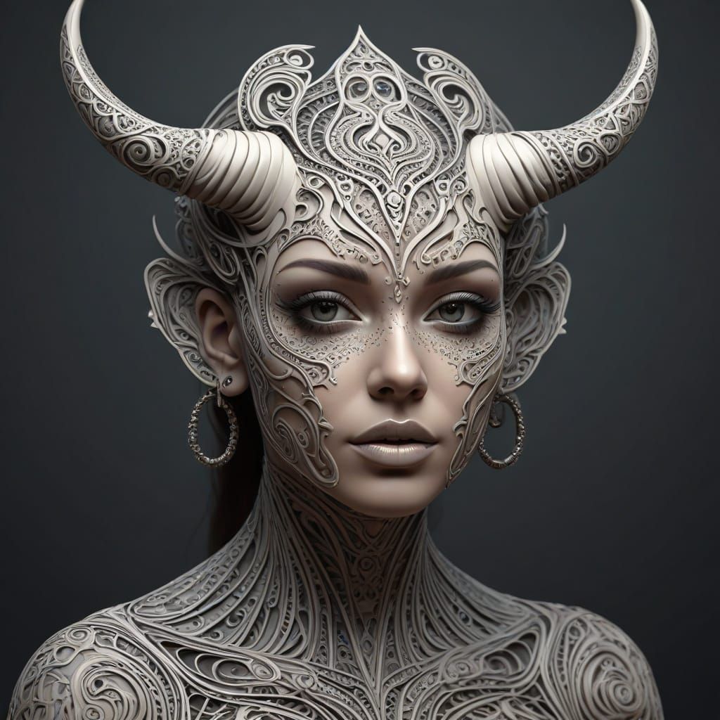 Cyberpunk Body Modification in Vibrant Fractal Patterns