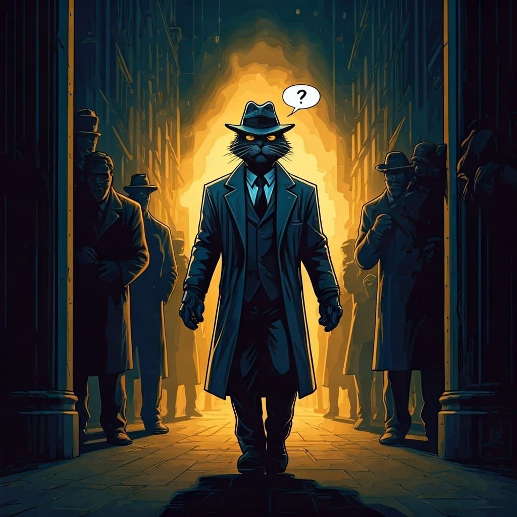 Blacksad in Film Noir Street Scene