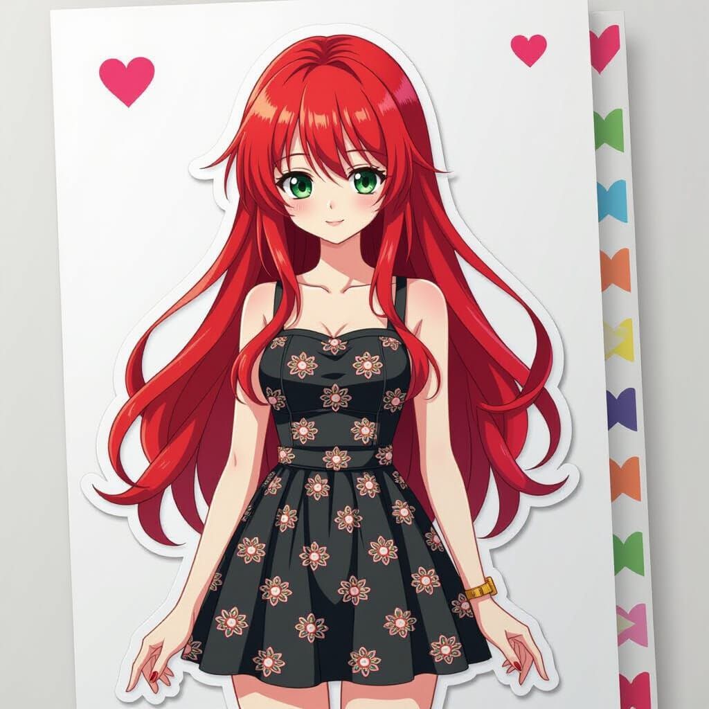 Anime Sticker Book Featuring Japanese Woman