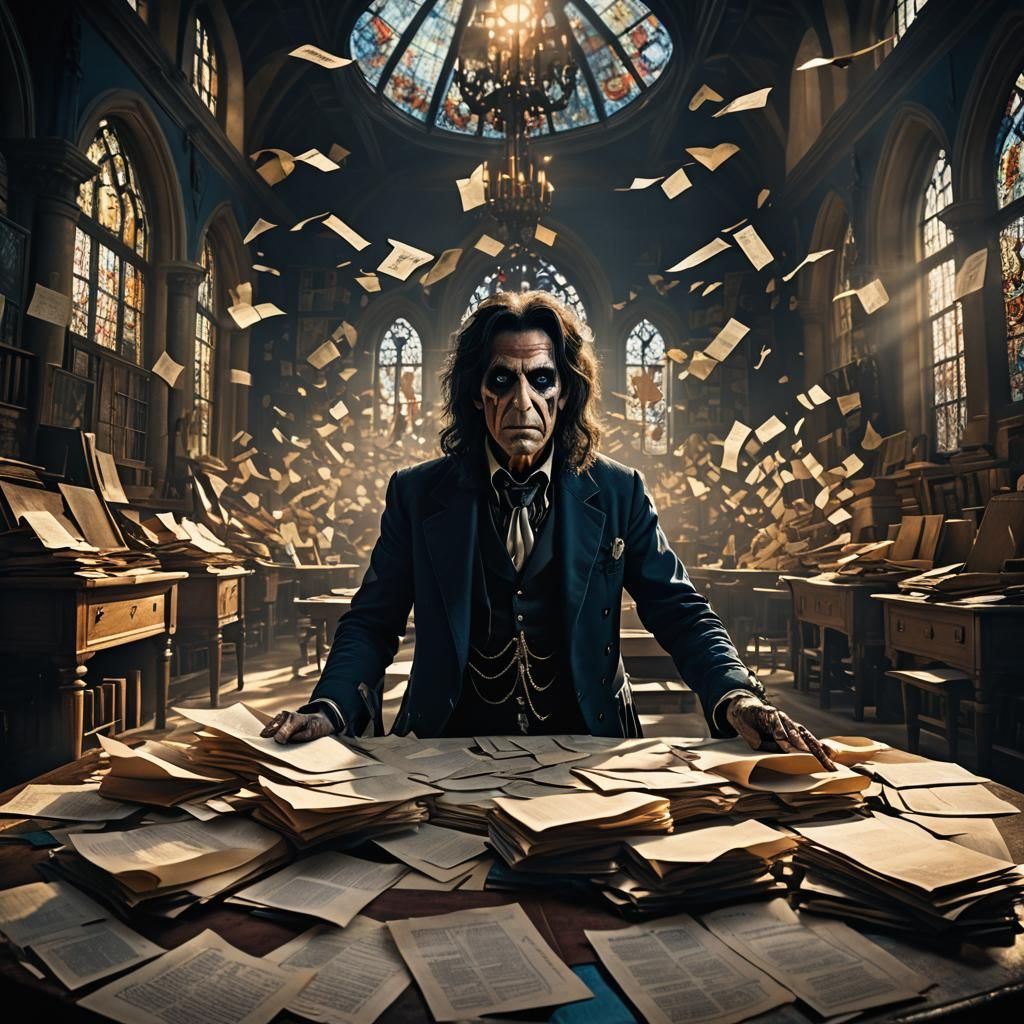 Alice Cooper in Chaotic Gothic School Hall