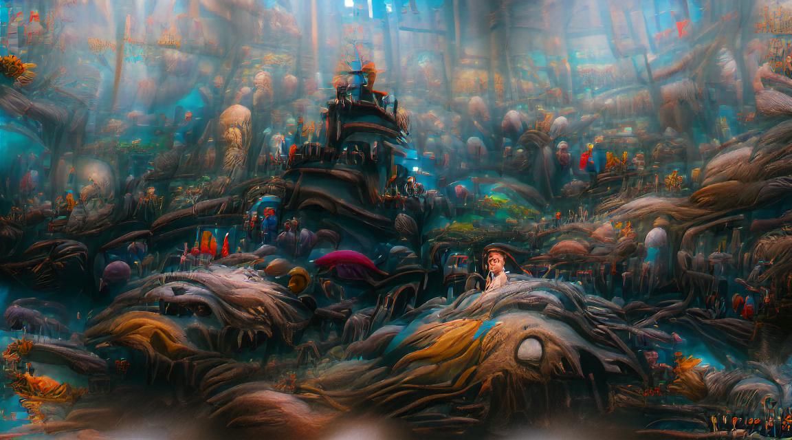 Underwater Castle Inspired by Romanticism and Ghibli