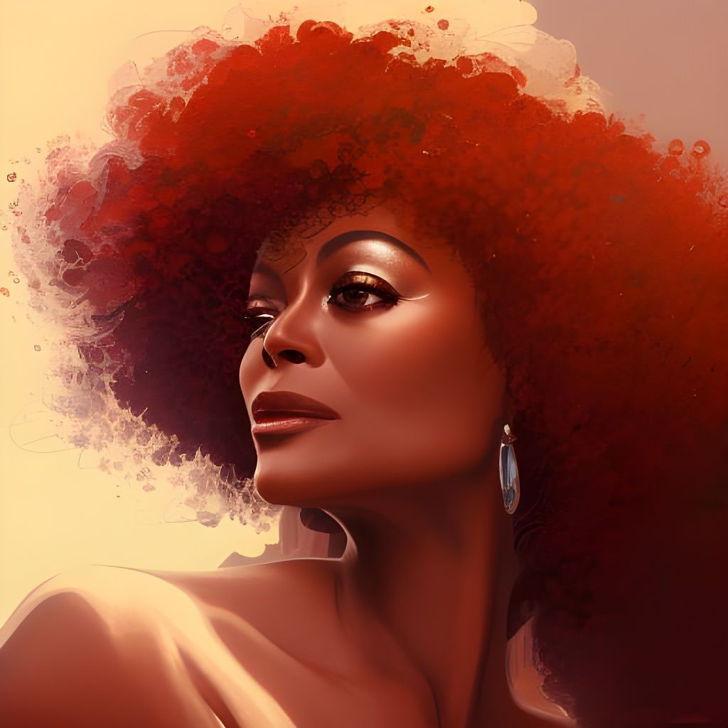 Diana Ross Portrait in Art Nouveau Style