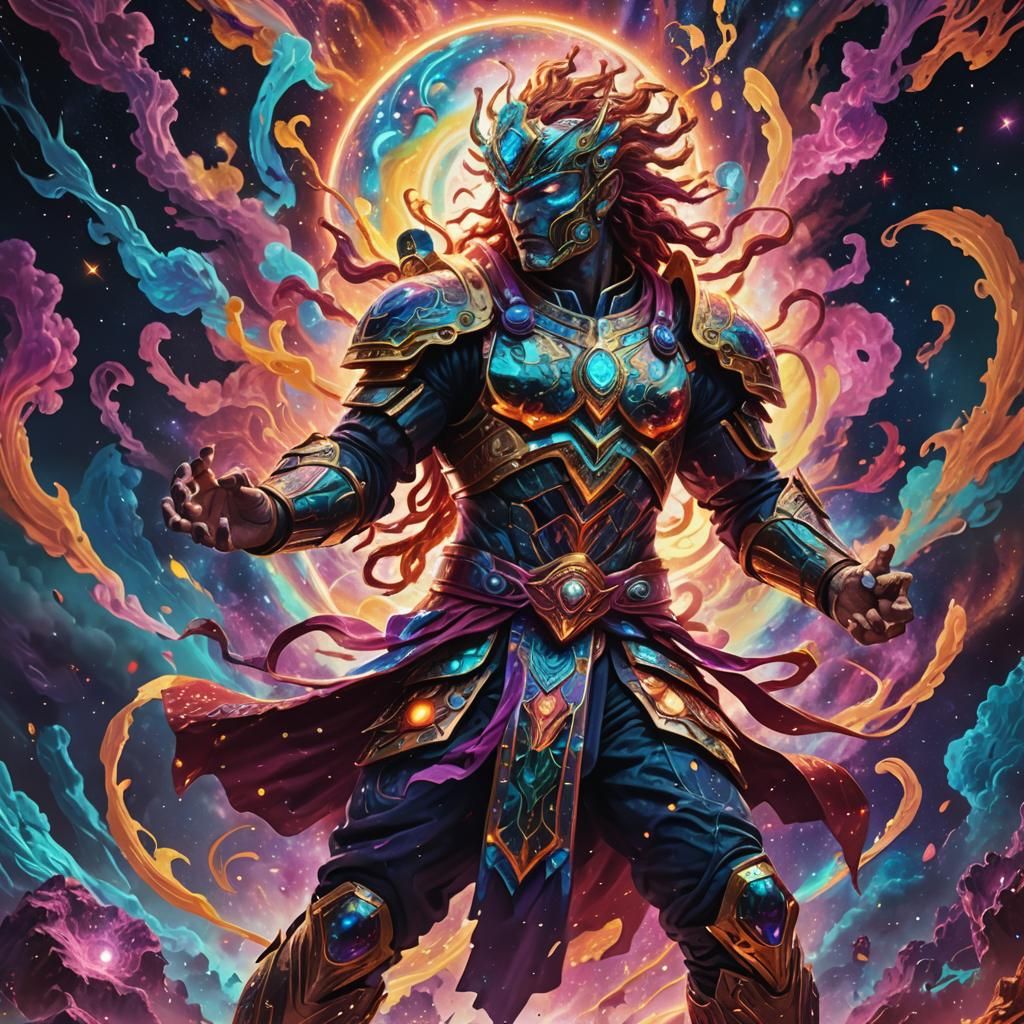 Warrior in Astral Realm: Cosmic Surrealism