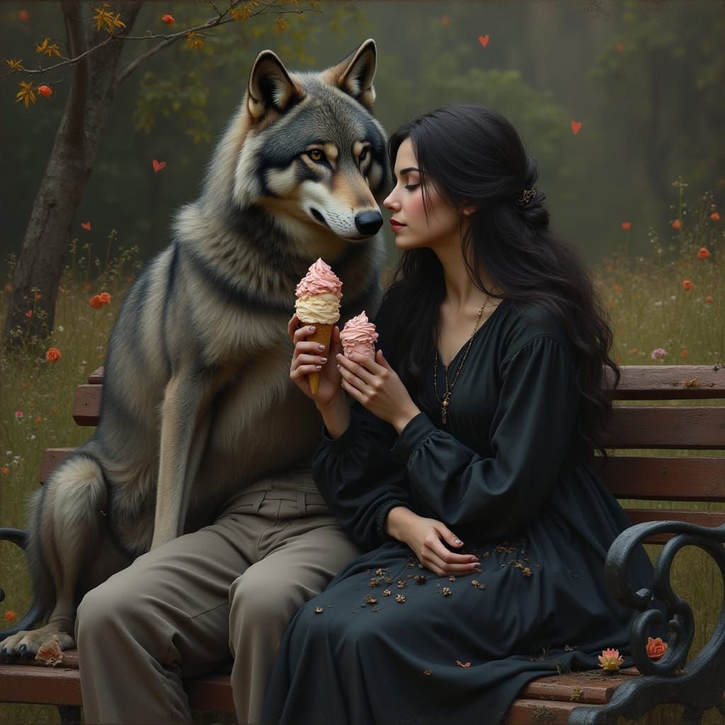 Woman and Spectral Wolf in Renaissance Painting