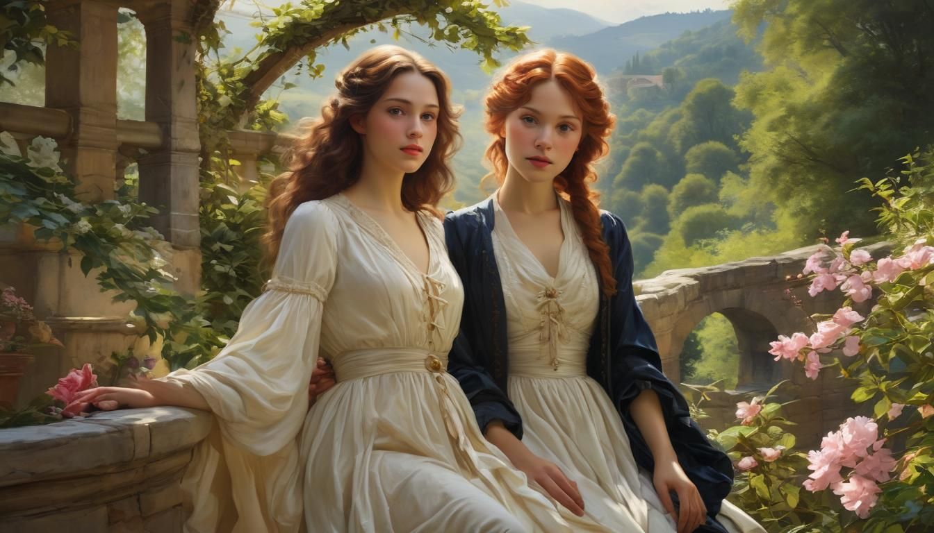 Scenic Portrait in Romantic Style